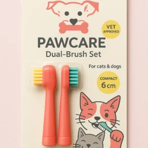 PawCare Dual-Brush Set – Tailored for Cats & Dogs (2 Pcs, 6 cm)